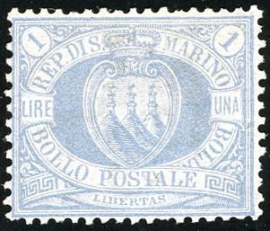 1894 - 1 lira oltremare Stemma ... 
