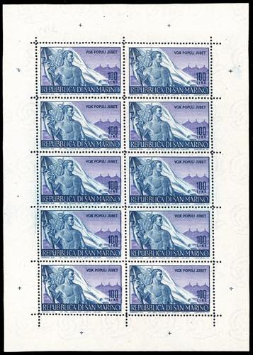 1948 - 100 lire Lavoro, minifoglio ... 