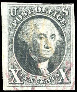 STATI UNITI 1847 - 10 c. grigio ... 