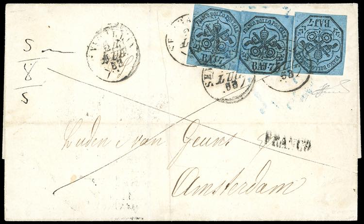 1853 - 7 baj azzurro (8), tre ... 