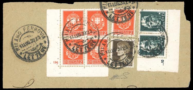 1930 - 2 cent., blocco di quattro, ... 