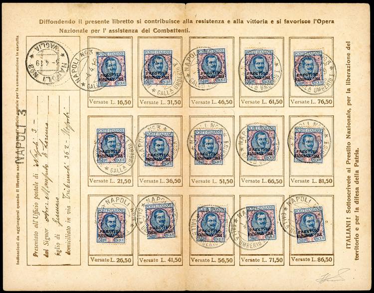 PRESTITO NAZIONALE 1919 - 5 lire ... 