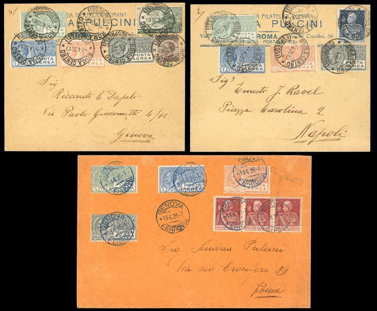 1926 - Tre buste affrancate con i ... 