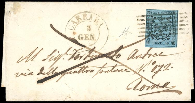 1853 - 40 cent. celeste (5), ... 