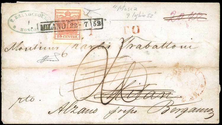 1852 - Lettera spedita da Mosca, ... 