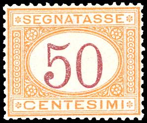 1870 - 50 cent. ocra e carminio ... 