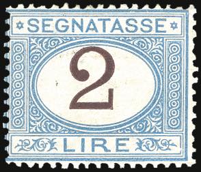 1870 - 2 lire azzurro chiaro e ... 