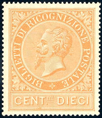 1874 - 10 cent. ocra arancio (1), ... 