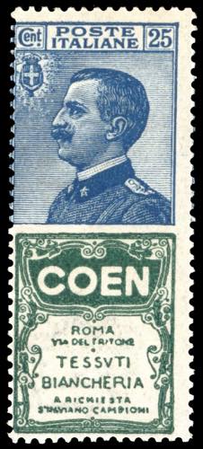 1924 - 25 cent. Coen (5), gomma ... 