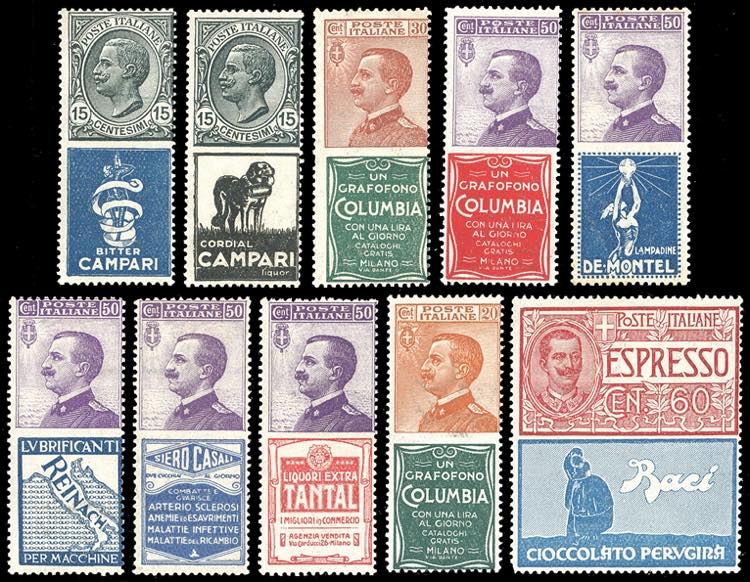 1924 - Pubblicitari, dieci valori ... 