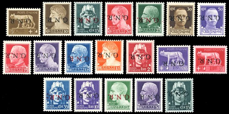 1944 - Soprastampati G.N.R. di ... 