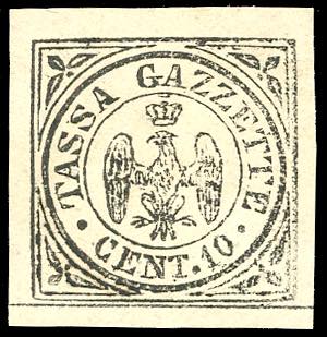 1859 - 10 cent. nero Aquilotto ... 