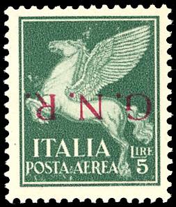 1943 - 5 lire, soprastampa G.N.R. ... 