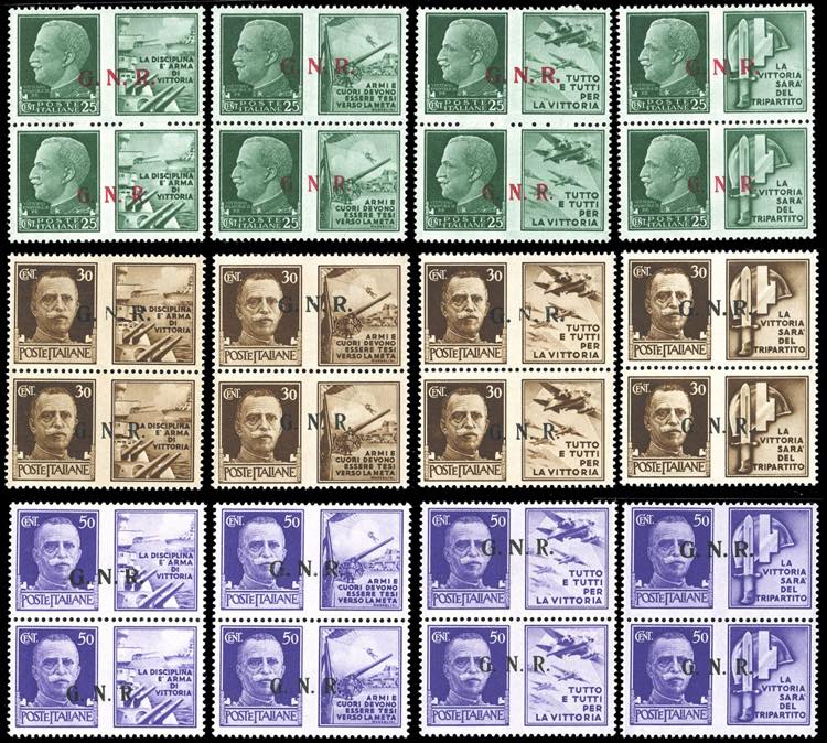 1943 - Soprastampati G.N.R. di ... 