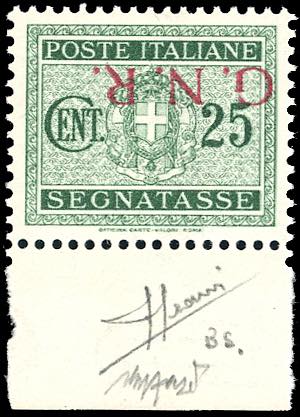 1943 - 25 cent. soprastampa G.N.R. ... 