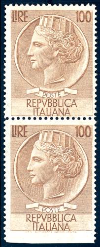 1955 - 100 lire Turrita, dent. 13 ... 