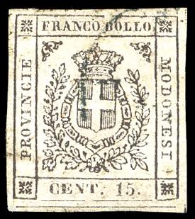 1859 - 15 cent. bruno (13), usato, ... 