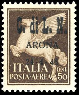 ARONA 1945 - 50 cent. posta aerea ... 