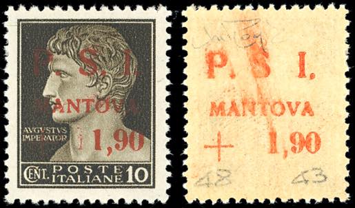 MANTOVA 1945 - 1,90 lire su 10 ... 