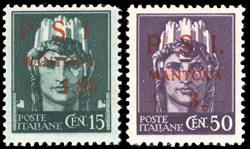 MANTOVA 1945 - 1,85 lire su 15 ... 