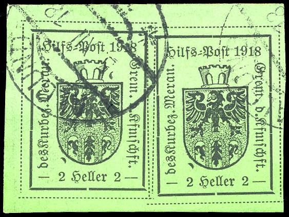 MERANO 1918 - 2 h. verde giallo, ... 