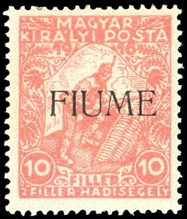FIUME 1918 - 10 + 2 f. vermiglio ... 