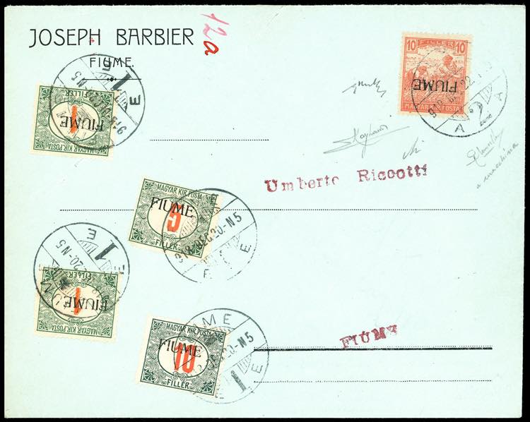 FIUME 1918 - 10 f. rosso ... 