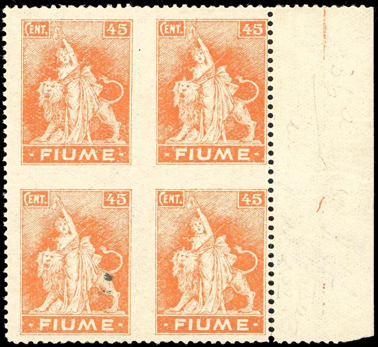 FIUME 1919 - 45 cent. Allegoria, ... 