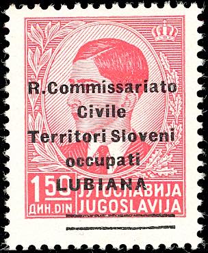 LUBIANA 1941 - 1,50 d. soprastampa ... 