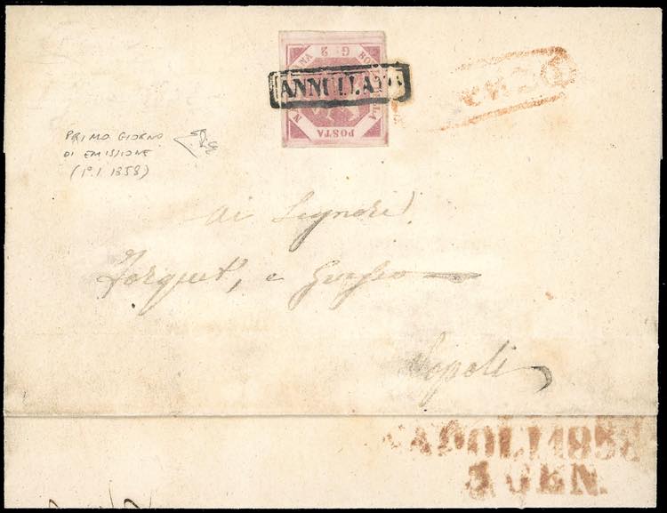 1858 - 2 grana rosa lillaceo, I ... 