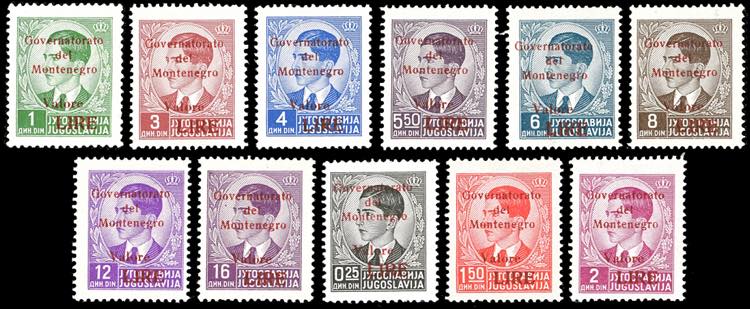 MONTENEGRO 1942 - Soprastampati in ... 