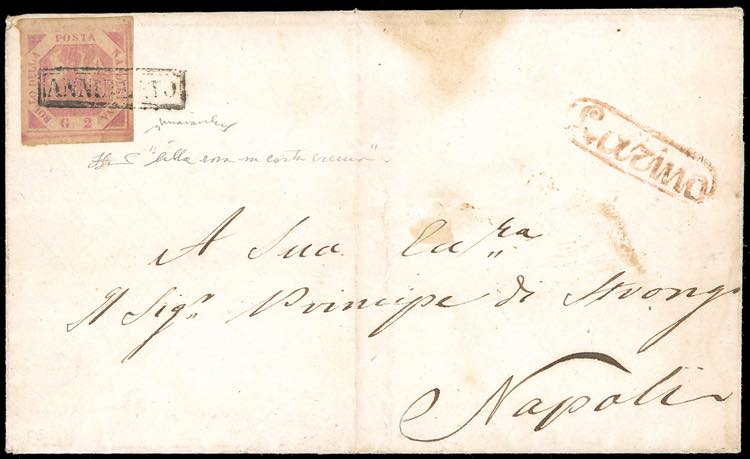 1858 - 2 grana lilla rosa, I ... 