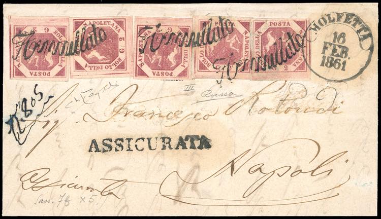 1861 - 2 grana carminio cupo, III ... 