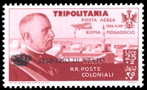 SERVIZIO AEREO 1934 - 25 + 2 lire ... 