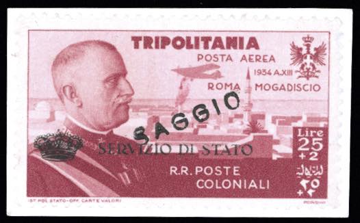 SERVIZIO AEREO 1934 - 25 + 2 lire ... 