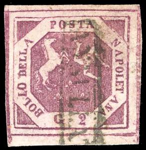 1859 - 2 grana violetto, falso per ... 