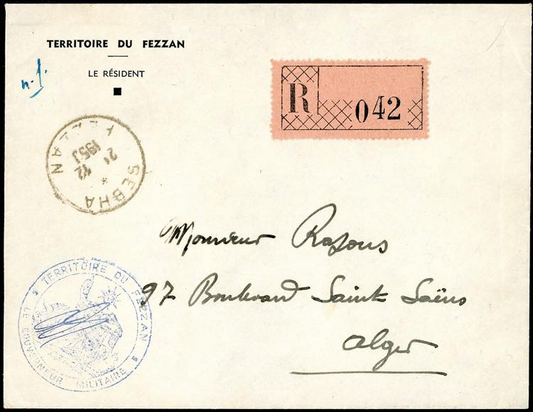 FEZZAN 1950 - Lettera raccomandata ... 