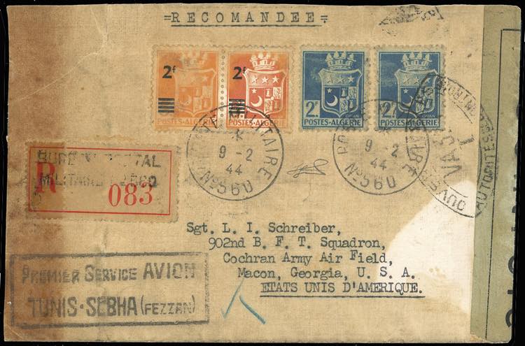 FEZZAN POSTA AEREA 1944 - 2 f. ... 