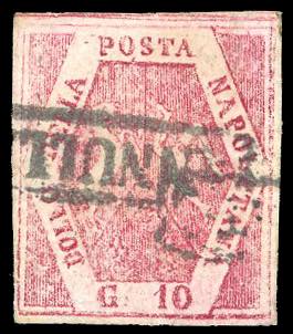 1859 - 10 grana carminio, falso ... 