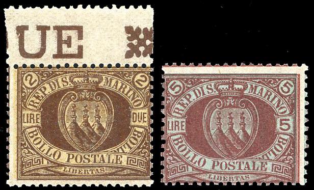 1894 - 2 lire e 5 lire, Stemma ... 