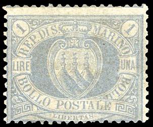 1894 - 1 lira oltremare Stemma ... 