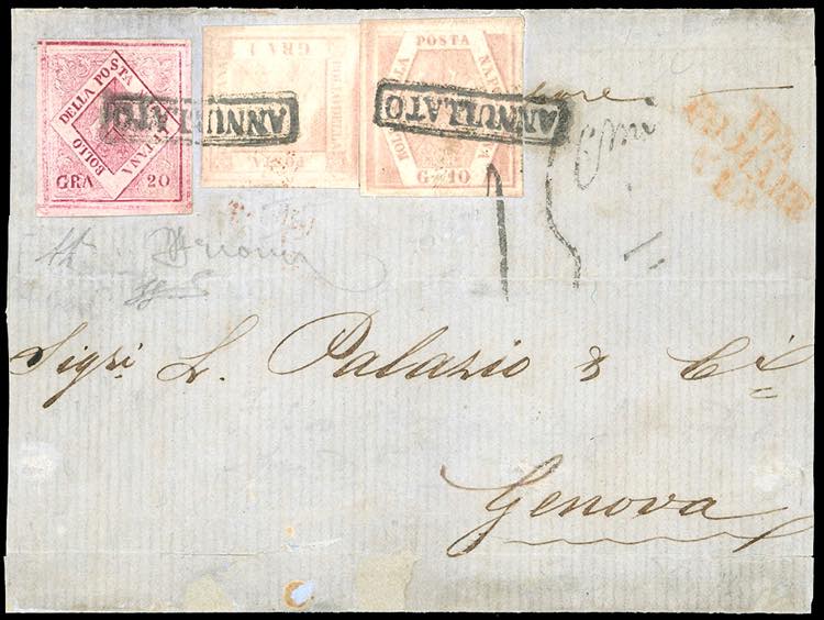 1859 - 20 grana carminio, falso ... 