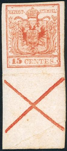 1854 - 15 cent. rosso vermiglio ... 