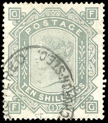 GRAN BRETAGNA 1883 - 10 s. grigio, ... 