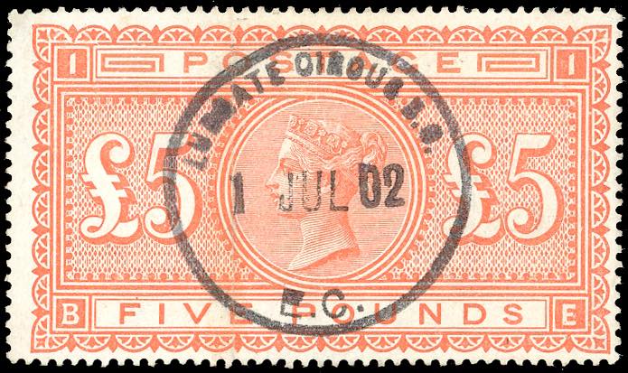 GRAN BRETAGNA 1882 - 5 £ Regina ... 