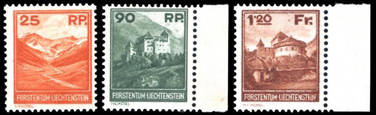 LIECHTENSTEIN 1933 - Vedute, serie ... 