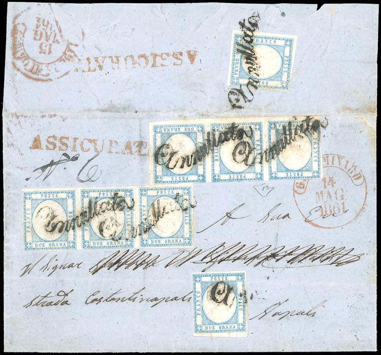 1861 - 2 grana azzurro chiaro ... 