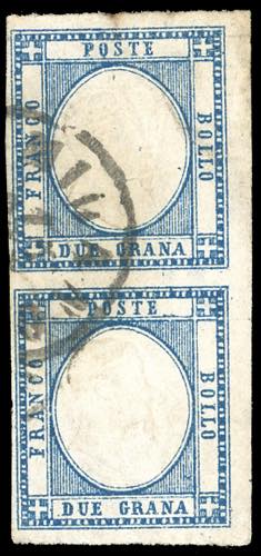 1861 - 2 grana azzurro (20b), ... 