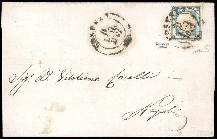 1861 - 2 grana azzurro chiaro, ... 