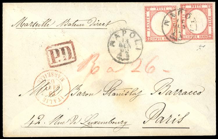 1862 - 5 grana rosso carminio ... 